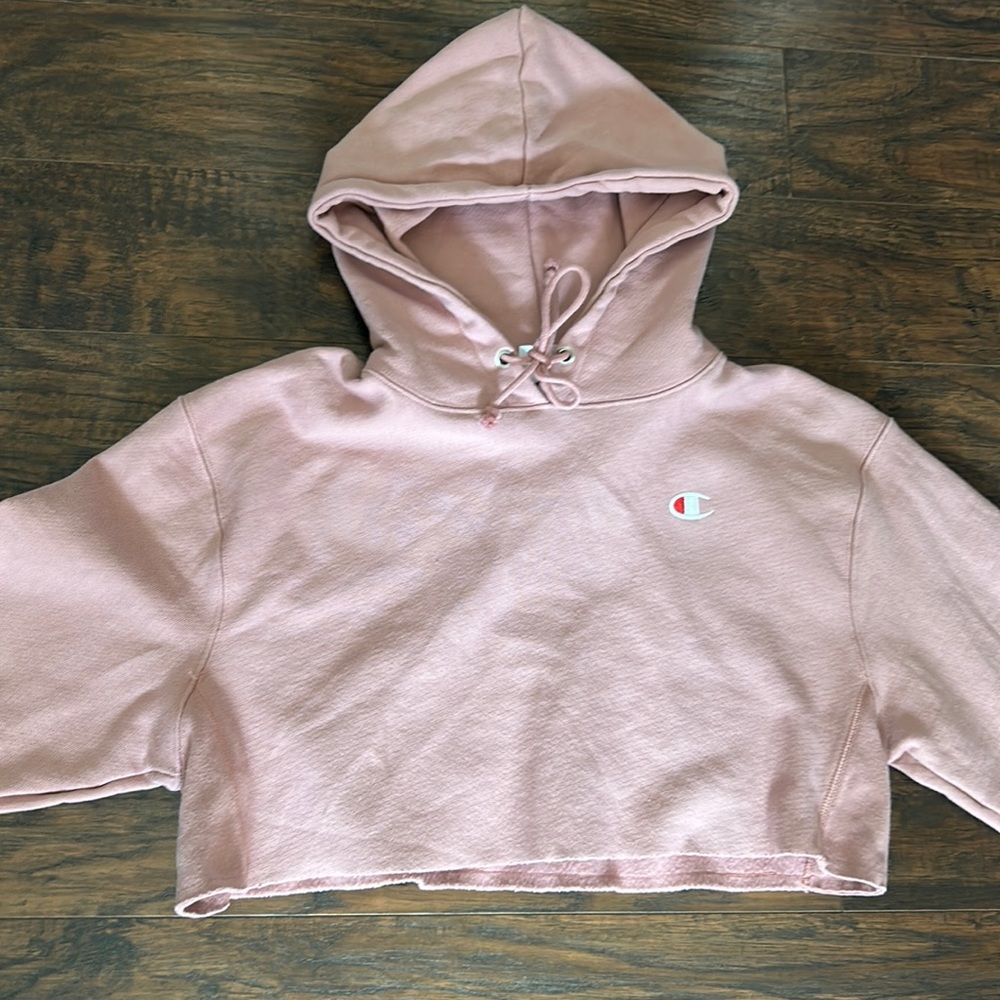 Pink-Champion Cropped hoodie